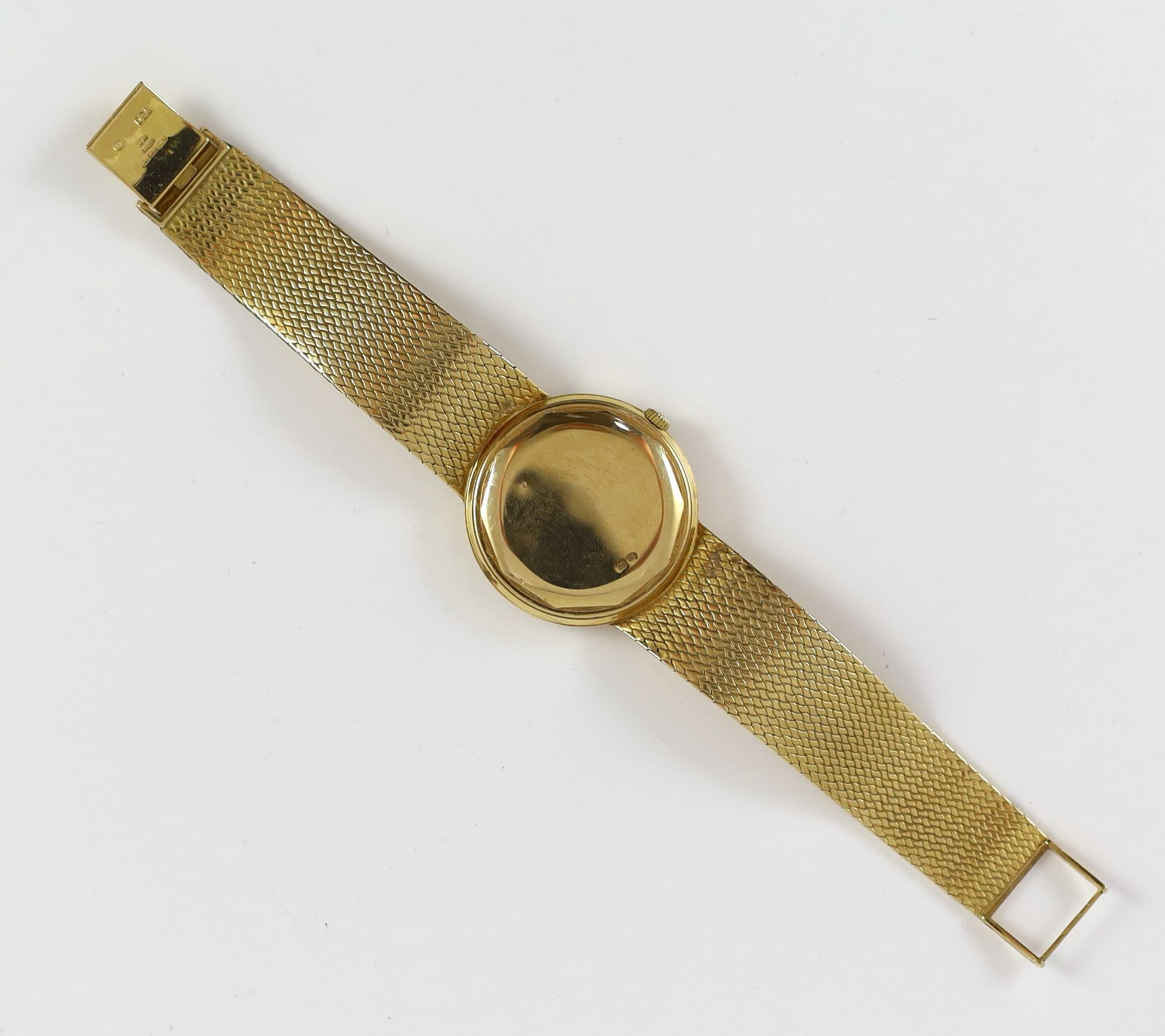 A gentleman's late 20th century 18ct gold Patek Philippe automatic dress wrist watch, on integral Patek Philippe 18ct gold bracelet